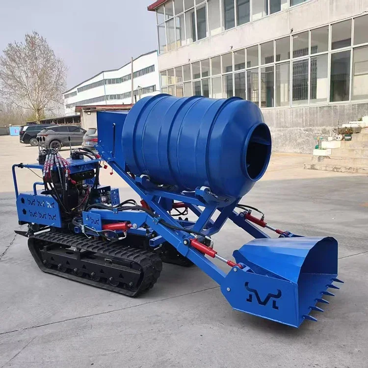 High Quality Crawler Concrete Mixer Truck 1000L Wholesale Price Automatic Track Mobile Cement Mixer Self Loading Concrete Mixer