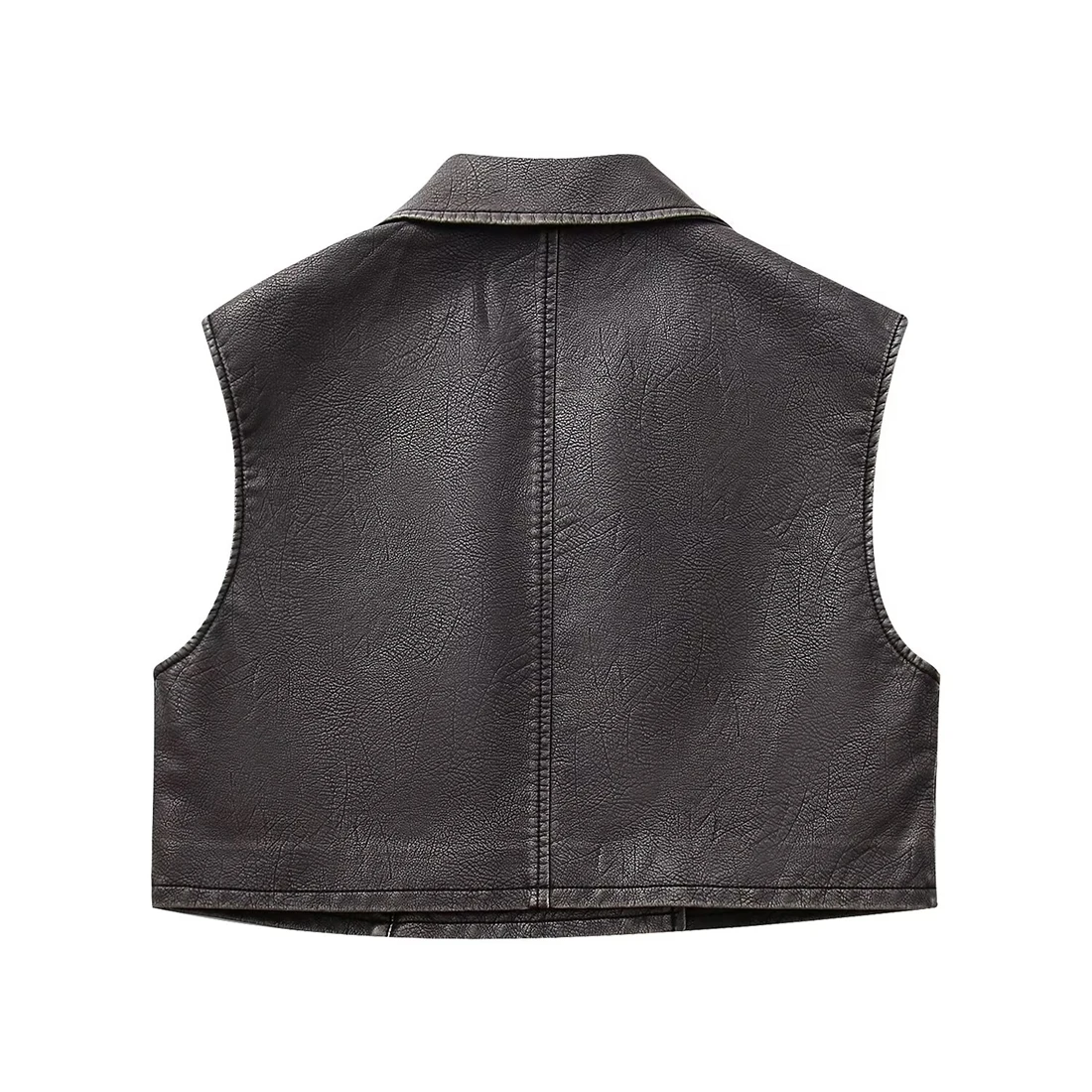 Nueva camiseta interior para mujer, camiseta interior corta de piel sintética, chaleco versátil de moda