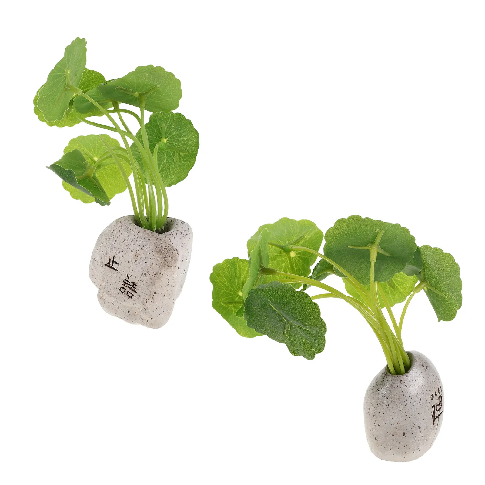 

2Pcs Car Dashboard Mini Potted Artificial Plants Lifelike Small Bonsai Fake Plant Ornaments Cute Car Decorations Simulated