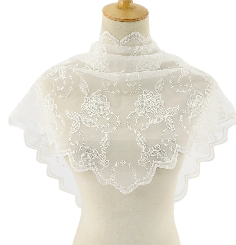 Lace Mantilla Church Veil Triangle Catholic Veils For Women Spanish Traditional Lace Shawl Scarf Chapel Wedding Veils For Bride
