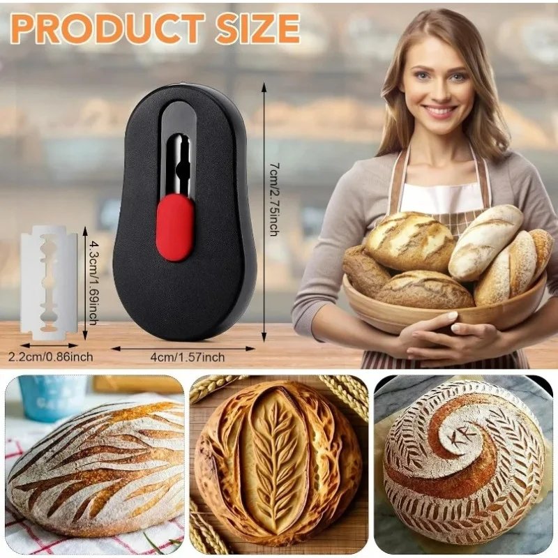 Premium Extractable & Magnetic Bread Lame Dough Scoring Tool for Homemade Bread,Sourdough Bread Scorer Tool with 10 Razor Blades