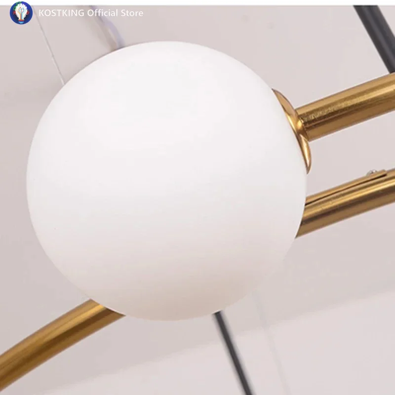 مصمم الحديثة الحد الأدنى التعميم قلادة مصباح LED غرفة المعيشة كوكب المدار كرة زجاجية مطعم غرفة نوم الديكور الإبداعي #5