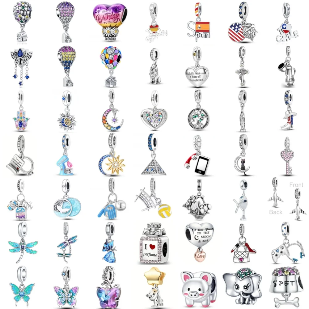 

Лидер продаж, серебро 925, воздушный шар, самолет, подвеска из бисера в виде бабочки, подходит для европейского оригинального браслета, изысканные ювелирные изделия своими руками