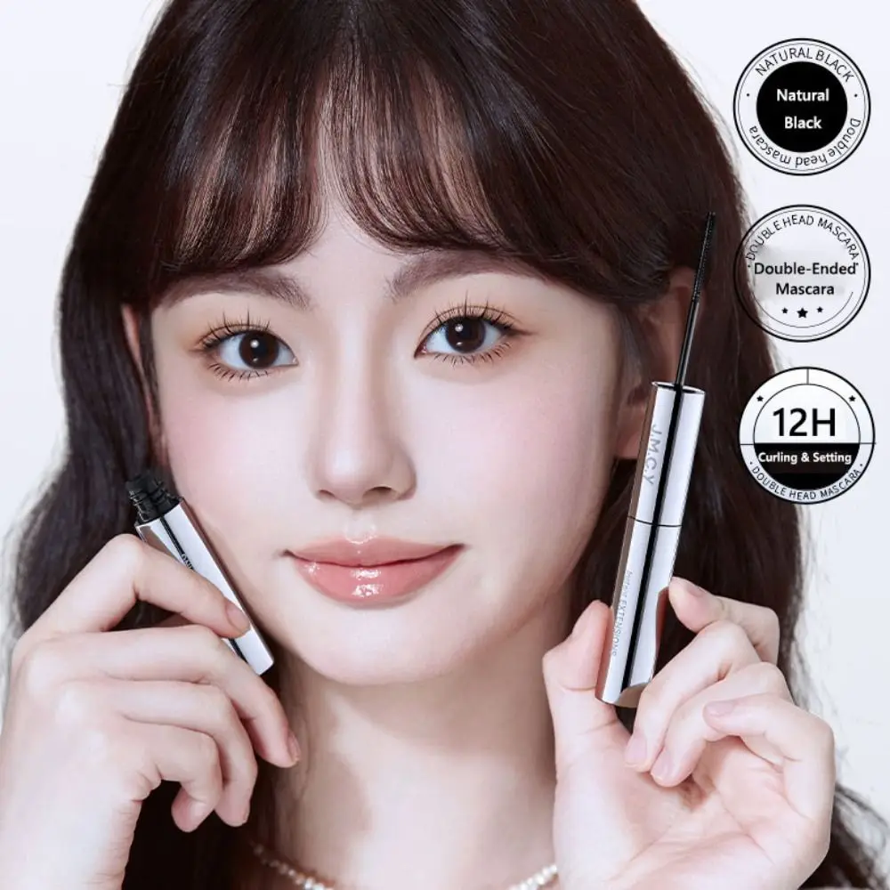 Mascara allongeant naturel à double tête, effet bouclé, tenue longue durée, résistant à la sueur, primaire anti-taches, maquillage quotidien