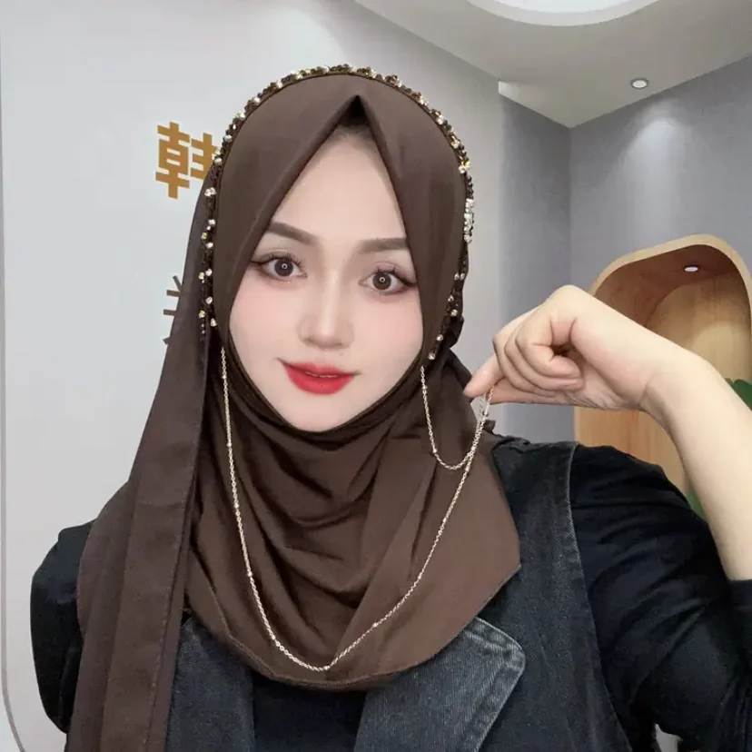 2024 Dubai Fashion School Girls Women Muslem Hijab Long Wraps