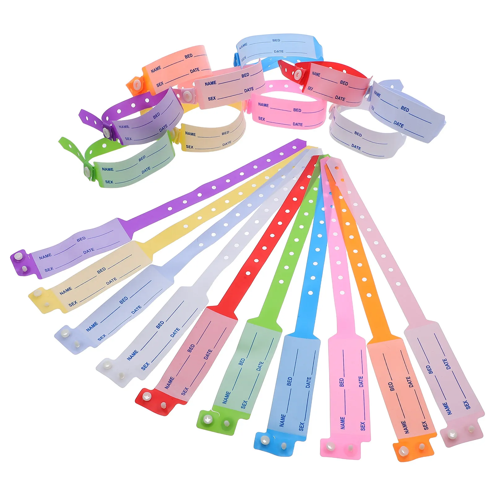 

100Pcs Disposable Id Wristbands Hospital Identification Patient Admission Plastic Nursing Adjustable Waterproof