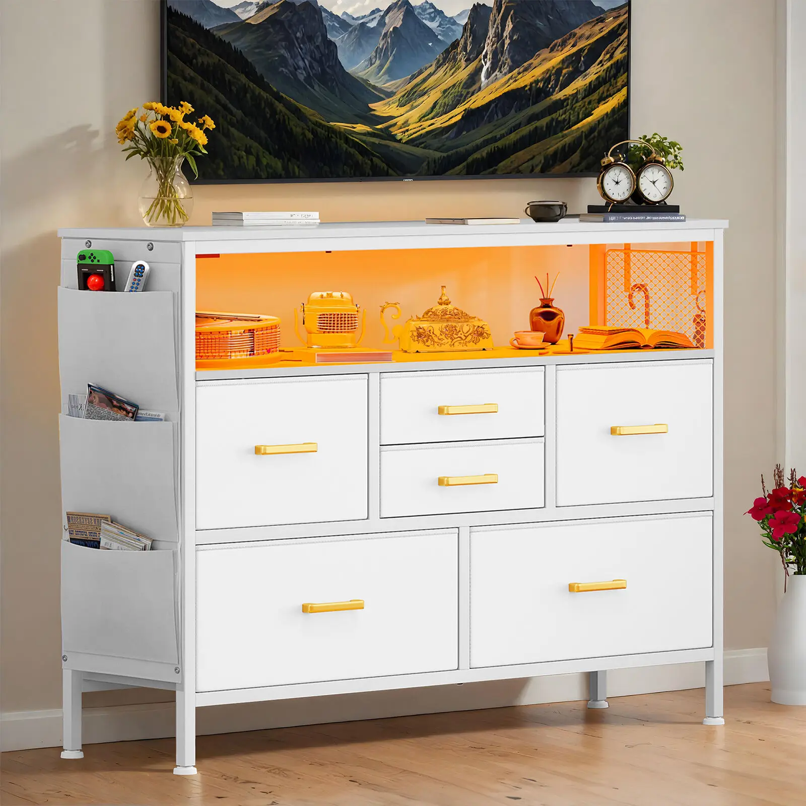 

6 Drawers Dresser White Storage Organizer Closet Cabinet