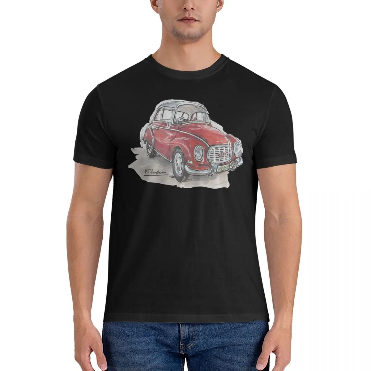 DKW Auto Union In Red T-Shirts for Men Dkw Vintage Cotton Tees Crewneck Short Sleeve T Shirt New Arrival Clothes