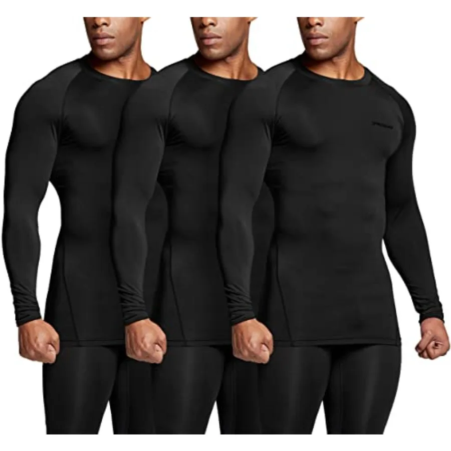 

TSLA Men's UPF 50+ Compression Shirts, Cool Dry Long Sleeve Athletic Tops, Sports Baselayer Workout Shirt