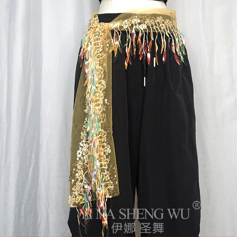 الشرقية الخصر سلسلة الورك الأوشحة ملابس رقص البطن وشاح الورك للنساء الترتر شرابة الرقص الشرقي اكسسوارات ارتداء حزام #5