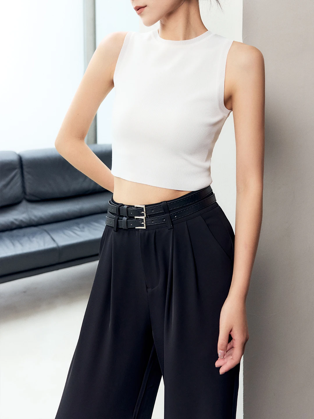 

ZOCHEEO Svel Knitted Tank Top Women's Simple Color Base irt ort Sle Tank Top Casual Wear Summer Faion