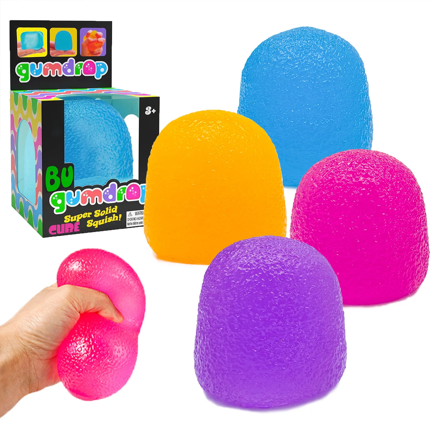 New Fun Spongy Stress Toy Colorful Squeezable Hand Fidget Toy Rainbow Ball Toy Relieve Pressure Balls Water Cube Maltose