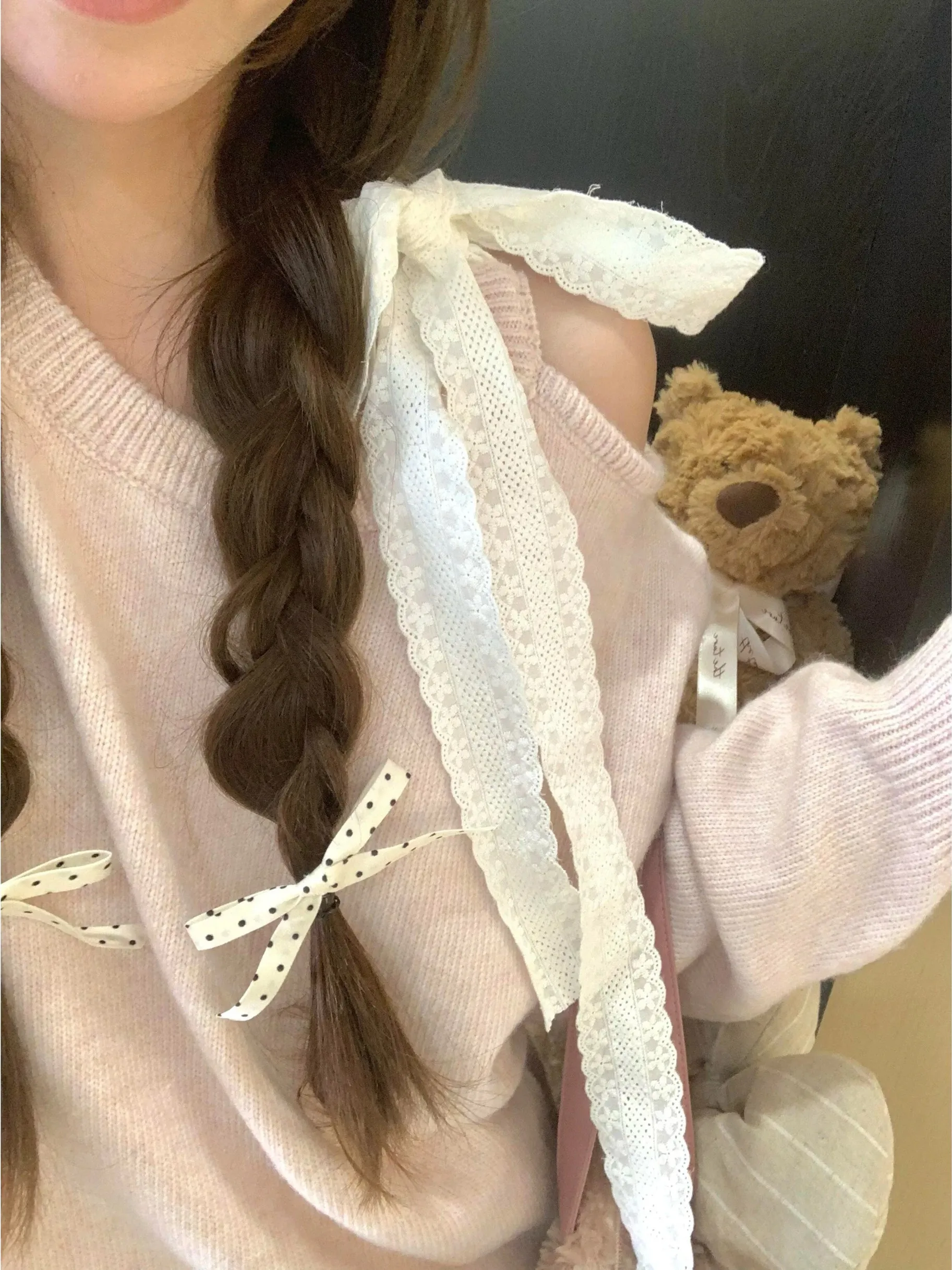 

Корейский розовый вязаный свитер с очками, женский осенний новый дизайн с поясом, маленький размер, антивозрастной длинный свеч, круглый вырез...