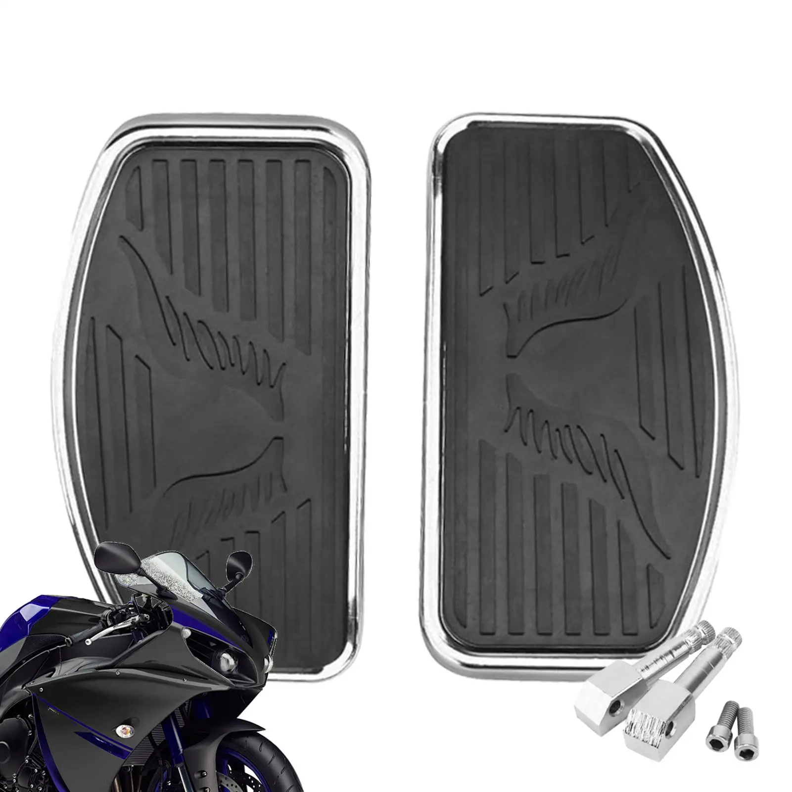 

Motorcycle Foot Pegs Anti-Slip Scooter Floorboard Matte Non-Slip Motorcycle Foot Rest For Dirt Highway Travel Outdoors