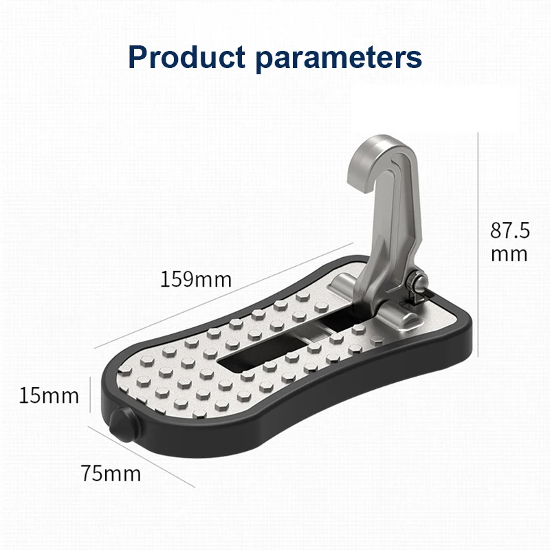 Universal Car Door Step Pedal Foldable Car Rooftop Luggage Ladder Hook Foot Pegs Door Step Safety Hammer Door Step Car Accsesory