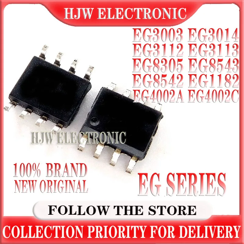 (10piece) 100% New EG3003 EG3014 EG3112 EG3113 EG8305 EG8543 EG8542 EG1182 EG4002A EG4002C sop-8 Chipset