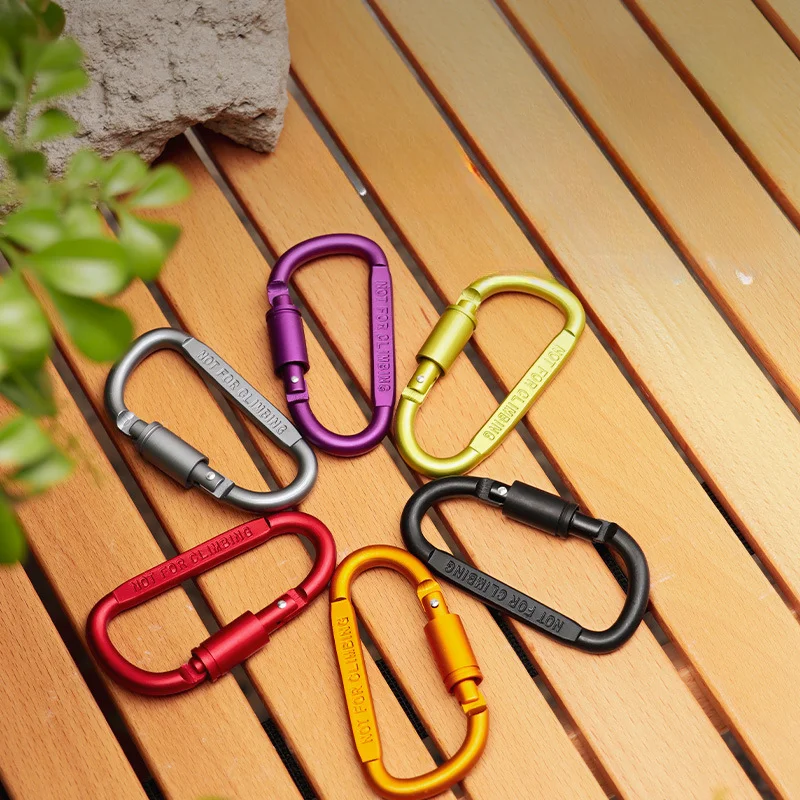 

5Pcs Aluminum Alloy D Shape Carabiners Coarse Multifunction Keychain, Colorful Tactical Carabiner, Camping Supplies