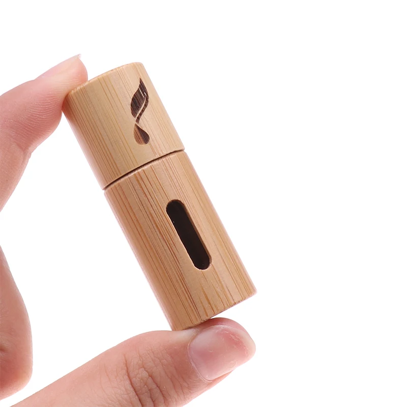 1 قطعة الخيزران لفة على زجاجة 1-10 مللي الخشب الأسطوانة زجاجة من الضروري النفط شفة اللمعان إعادة الملء أنبوب فارغة الخشب/زجاج زجاجة سيارة parfume