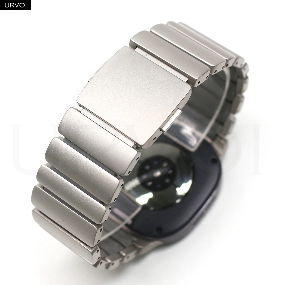URVOI Titanium Silicone Strap for Samsung Galaxy Watch 9 8 40/44mm 8 Classic 46mm Stratos Band Magnet Closure DLC Coating