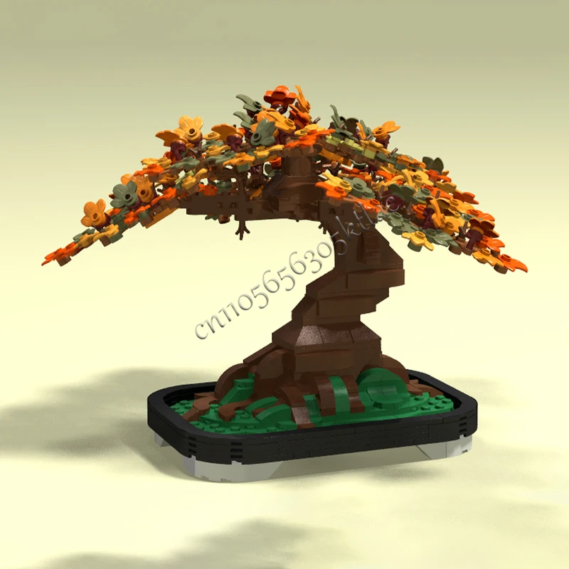 622 PCS Bonsai Leafy Rooted Bonsai In Autumn MOC Customize Modular Building Block Kids Creative Design DIY Festival Toy Gift
