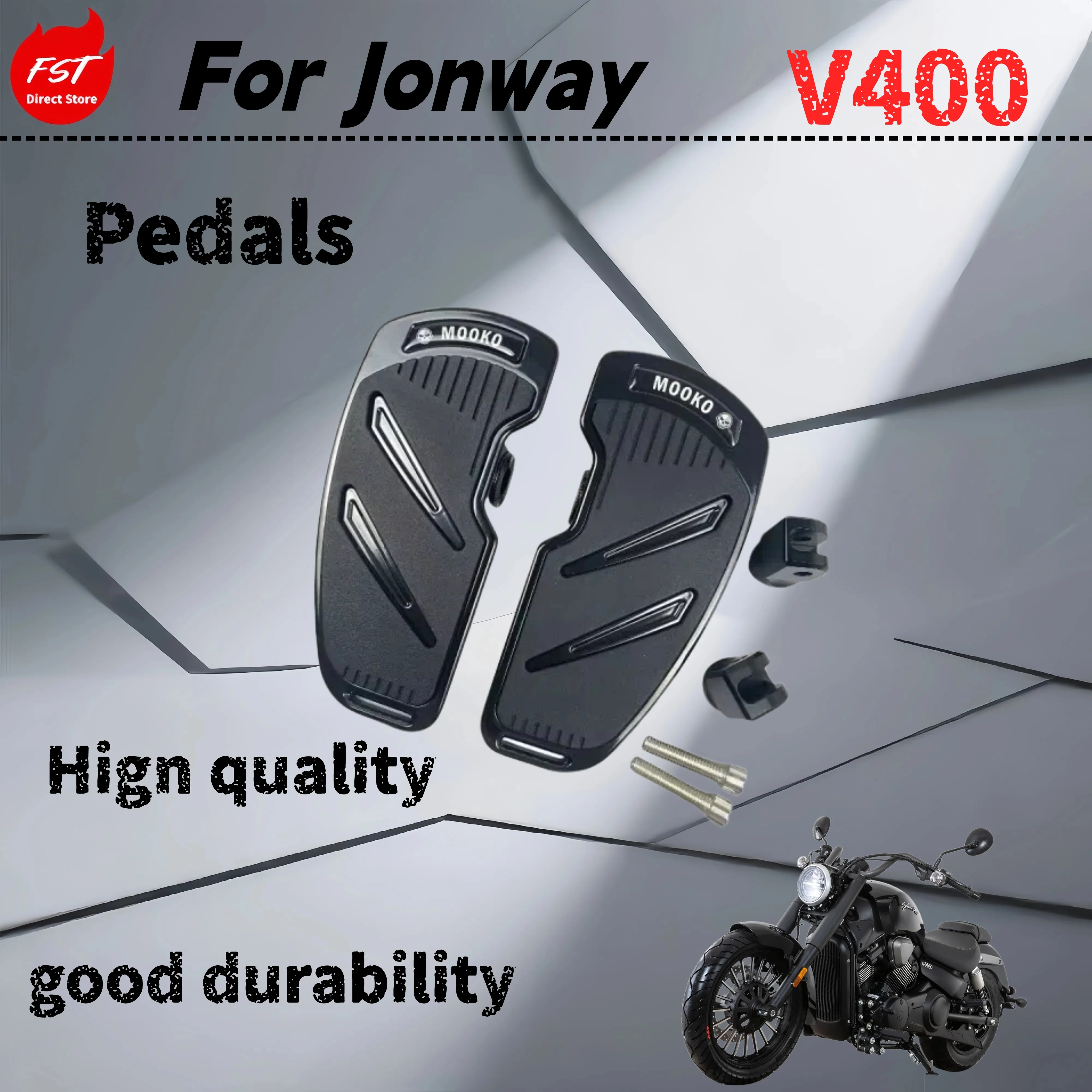 

For Jonway V400 modified with enlarged pedals and retro accessories, front and rear gear levers, retro cruise