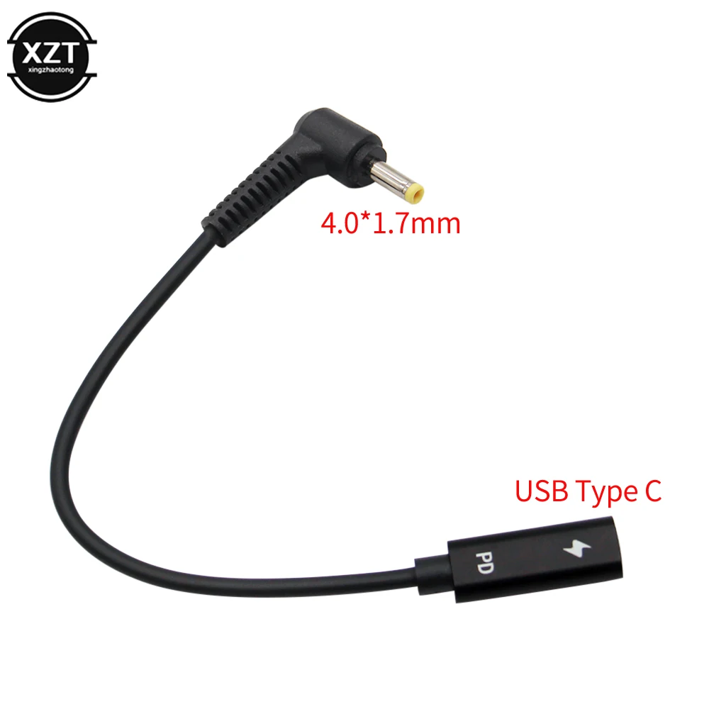 Adapter USB 3.1 Typ C (żeński) na DC 4.0*1.7 (męski) do ładowania, zasilania, kompatybilny z Lenovo, Asus, BenQ, notebookami z obsługą PD.