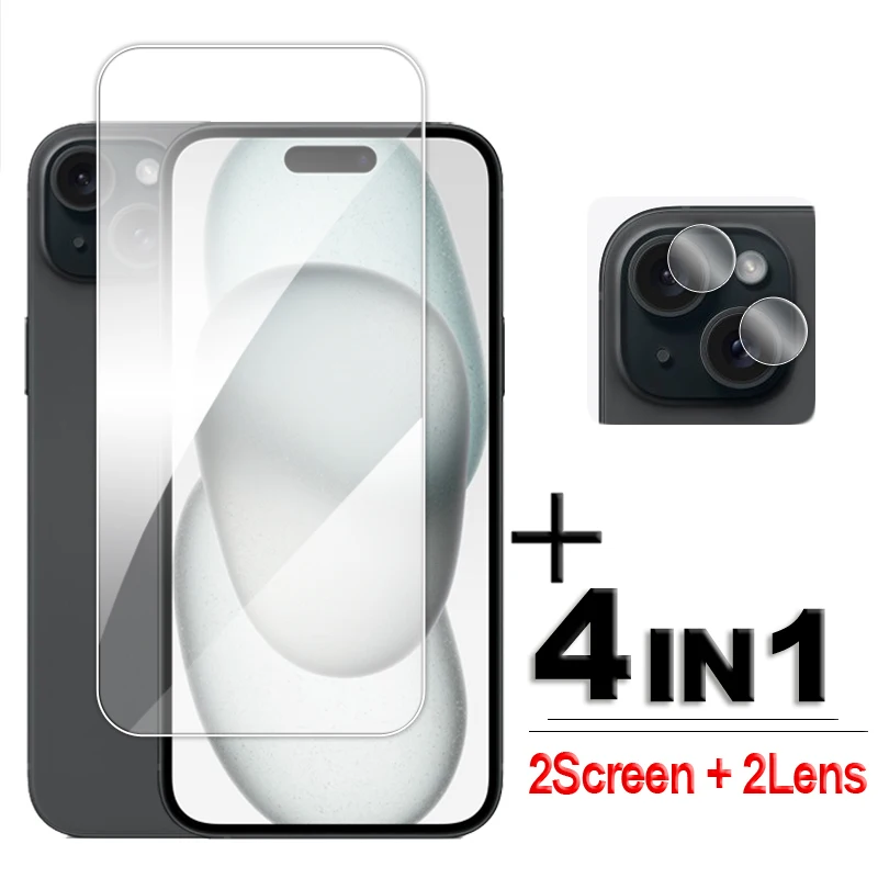 

For iPhone 15 Glass Full Glue Clear Screen Protector For iPhone 11 12 13 14 15 Plus Tempered Glass For iPhone 14 15 Plus Film