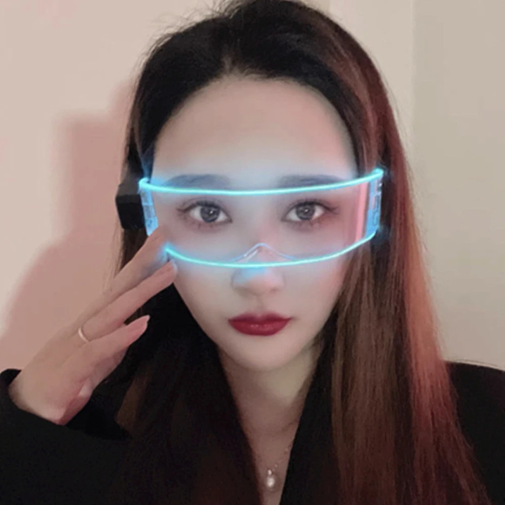 ฮาโลวีนแว่นตาเรืองแสง EL Party แว่นตา LED คริสต์มาสแว่นตาเรืองแสงแบบพกพาแบตเตอรี่ Pack สําหรับฮาโลวีนคอสเพลย์บาร์