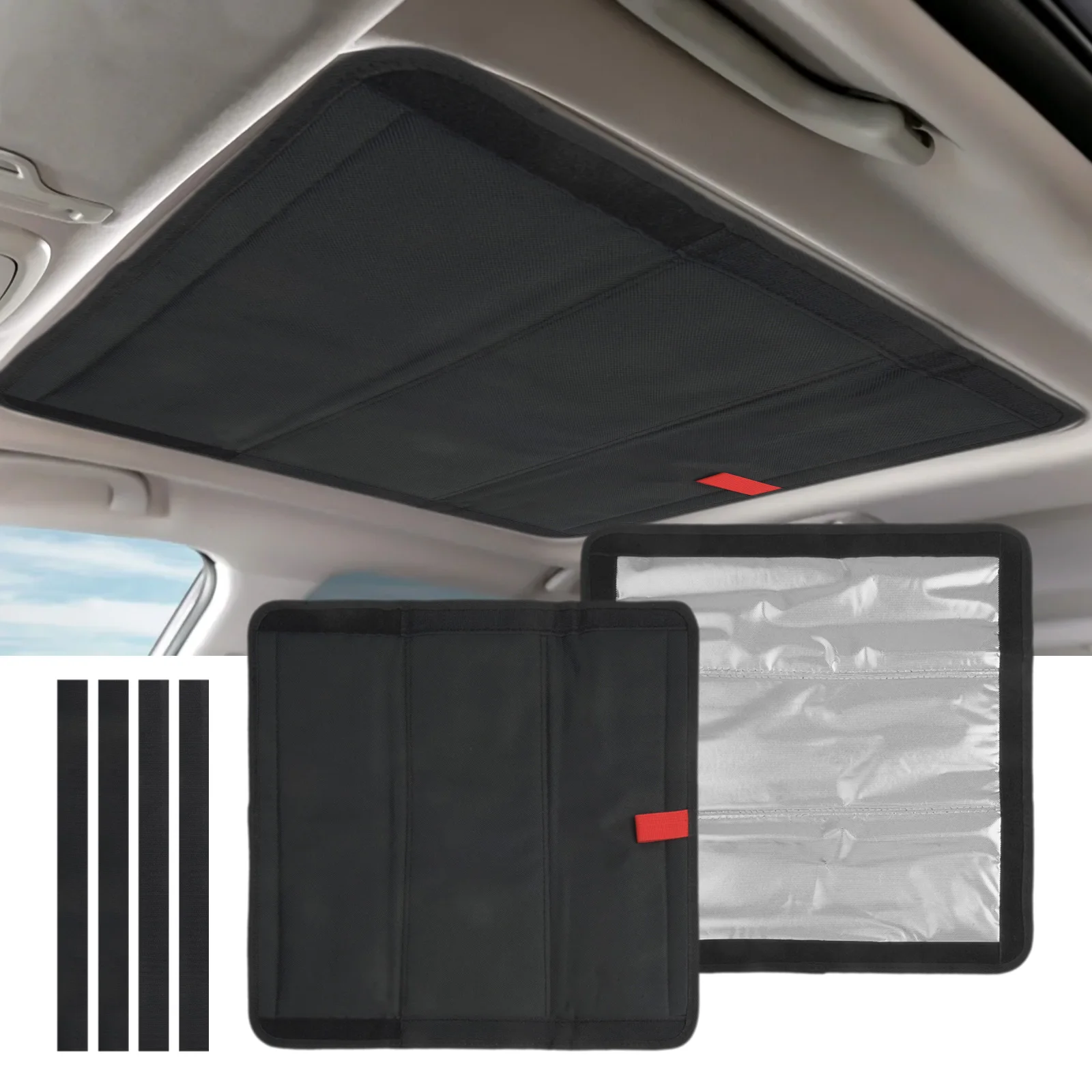 Shading Pad Sunshade RV Skylight Sunshade 41*41cm Aluminum Film Black Insulated Reflective Shading Pad Practical