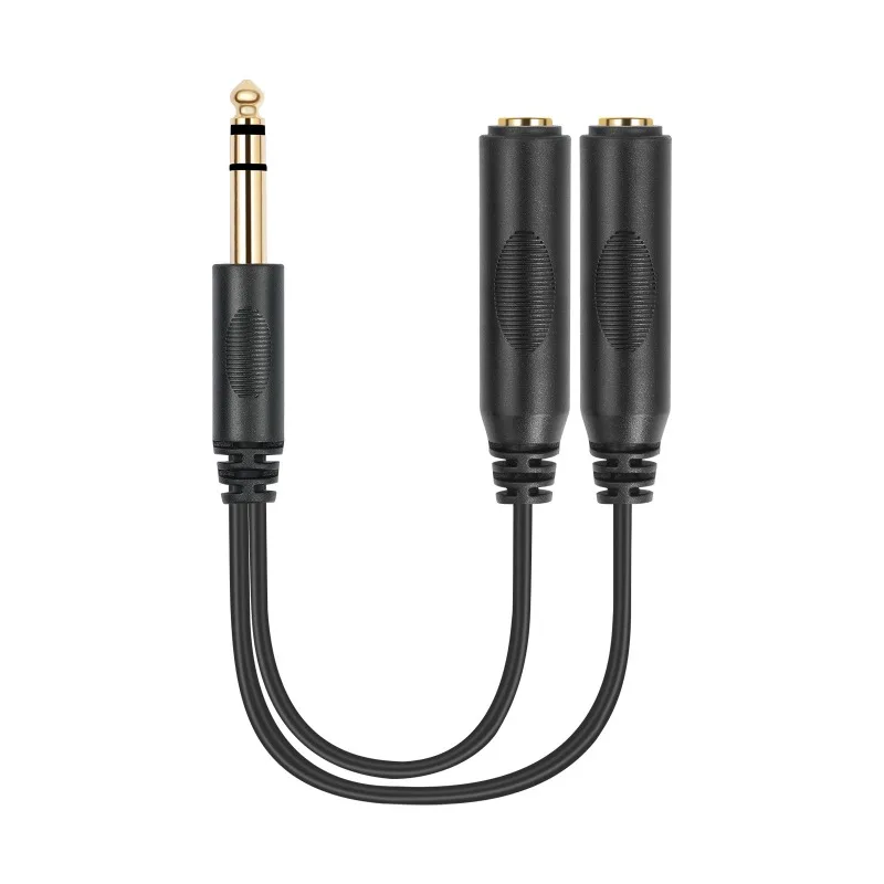 20cm 547E Stereo 1/4 Splitter Cable 6.35mm Male To Double 1/4