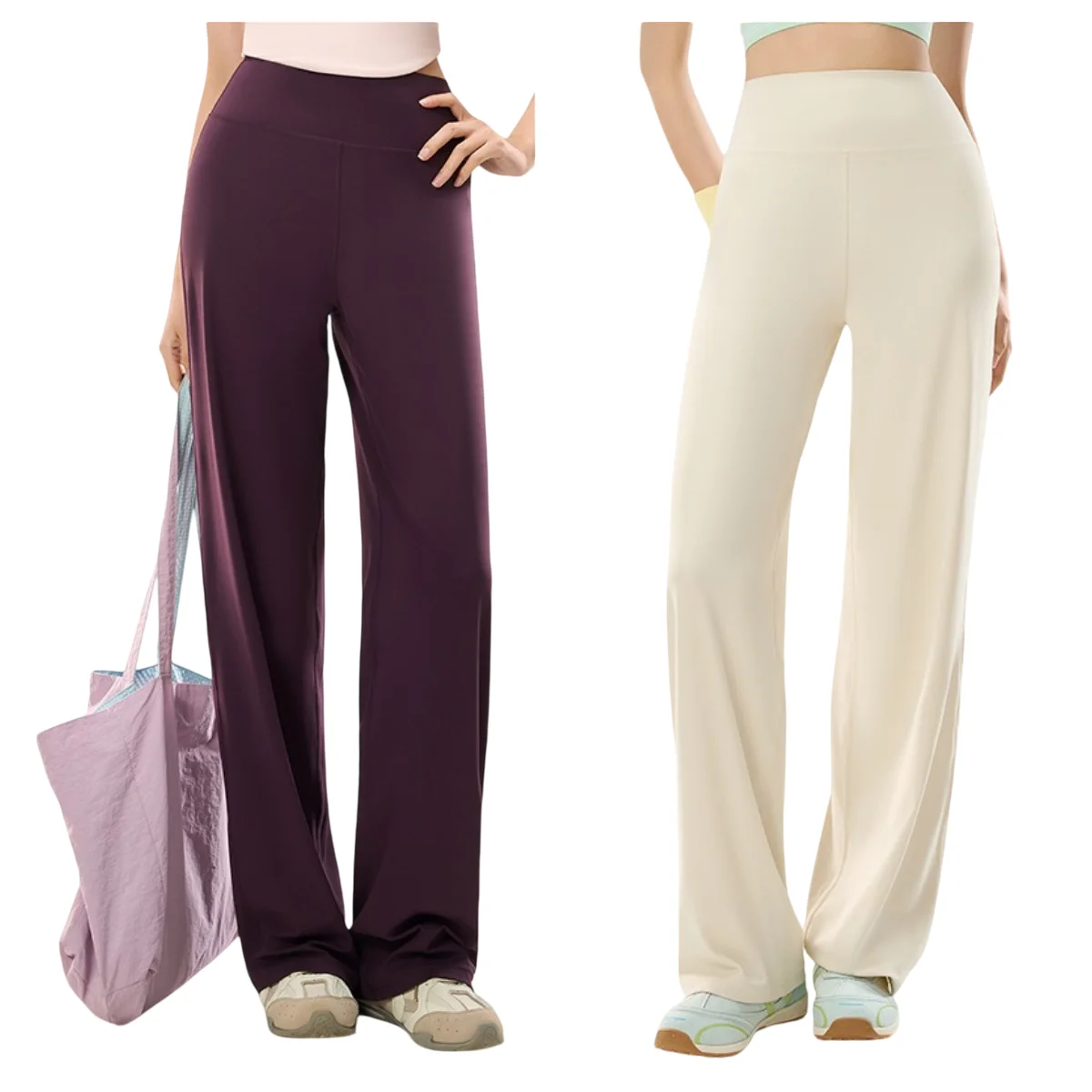 Hochtaillierte, weit geschnittene Yogahose für Damen, bauchkontrollierend, locker, lässig, fließend, Lounge-Hose, große Größen, Sommer, weiche Trainingshose