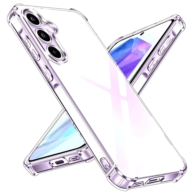 Transparent Phone Case for Samsung A55 5G Back Cover on Galaxy A57 A56 A55 A37 A36 A35 A26 A17 A16 A15 A 35 36 37 55 56 57 Shell