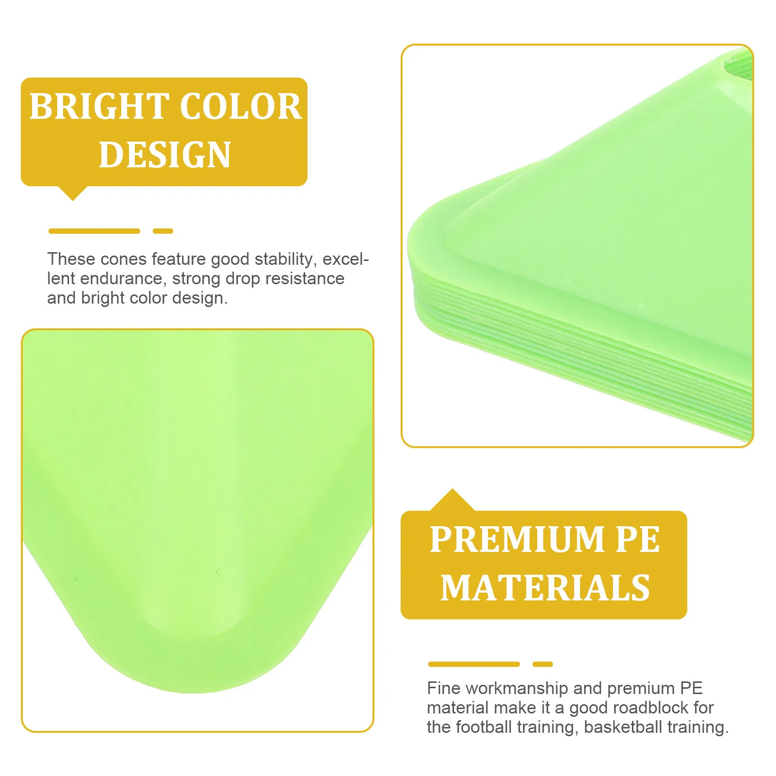 

12 Pcs Training Logo Plate Flat Cones Sports Stuff for Soccer Mini Disc Portable Green Football
