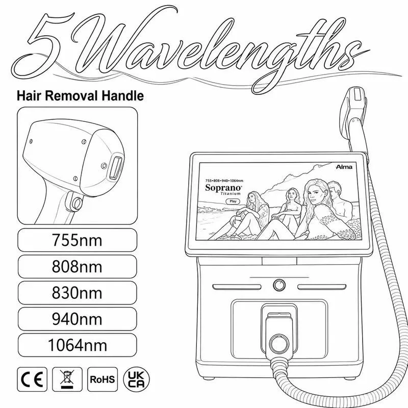Professional FAC Diode 5 Wavelength 5000W Ice Point Sapphire Cooling Painless Salon