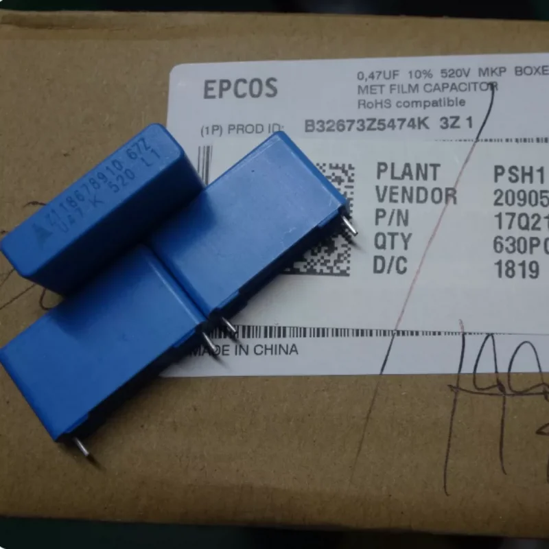 10pcs-100pcs EPCOS 0.47uf/520v 470nf u47 474 brand new 22MM film capacitor B32673Z5474K