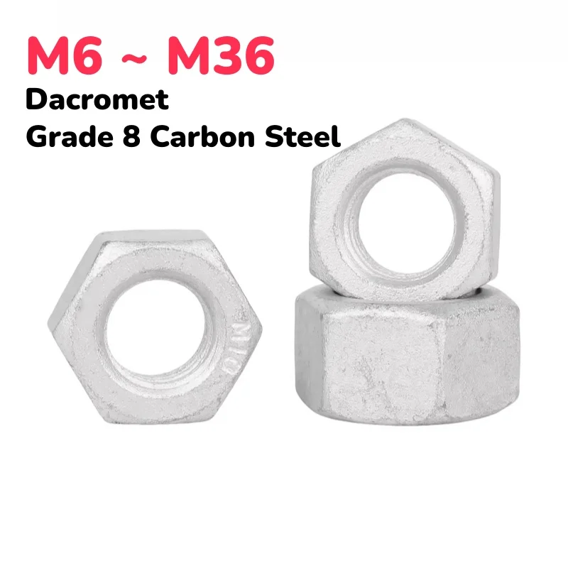 Peijian M6 M8 M10 M12 M14 M16 M18 M20 M22 M24 M27 M30 M36 Grade 8 Carbon Steel Dacromet Hex Hexagon Nut Gb6170