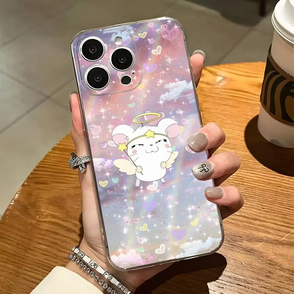 Hamtaro Cute Hamster Mouse Phone Case For Iphone 15 Pro Max 14 Plus 11 12 Mini 13 Pro 7 8 X XR XS SE Transparent Back Cover