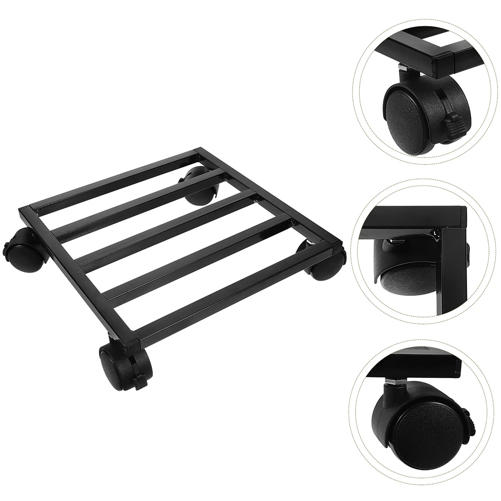 

Flowerpot Stand Trolley Tray with Casters Wheels Iron Rack for Moving Heavy Pots Plants Vases Trees Indoors Outdoors Garden