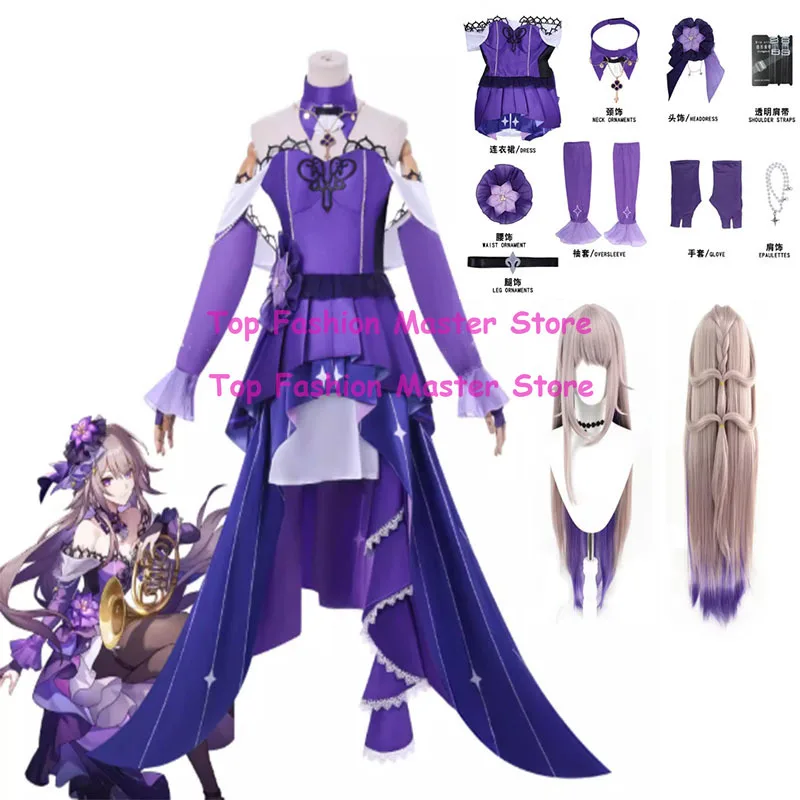 

Concert Cosplay Game Honkai: Star Rail Cosplay Costume Women The Herta Purple Dress Outfit Set Hallowen Party Clothing