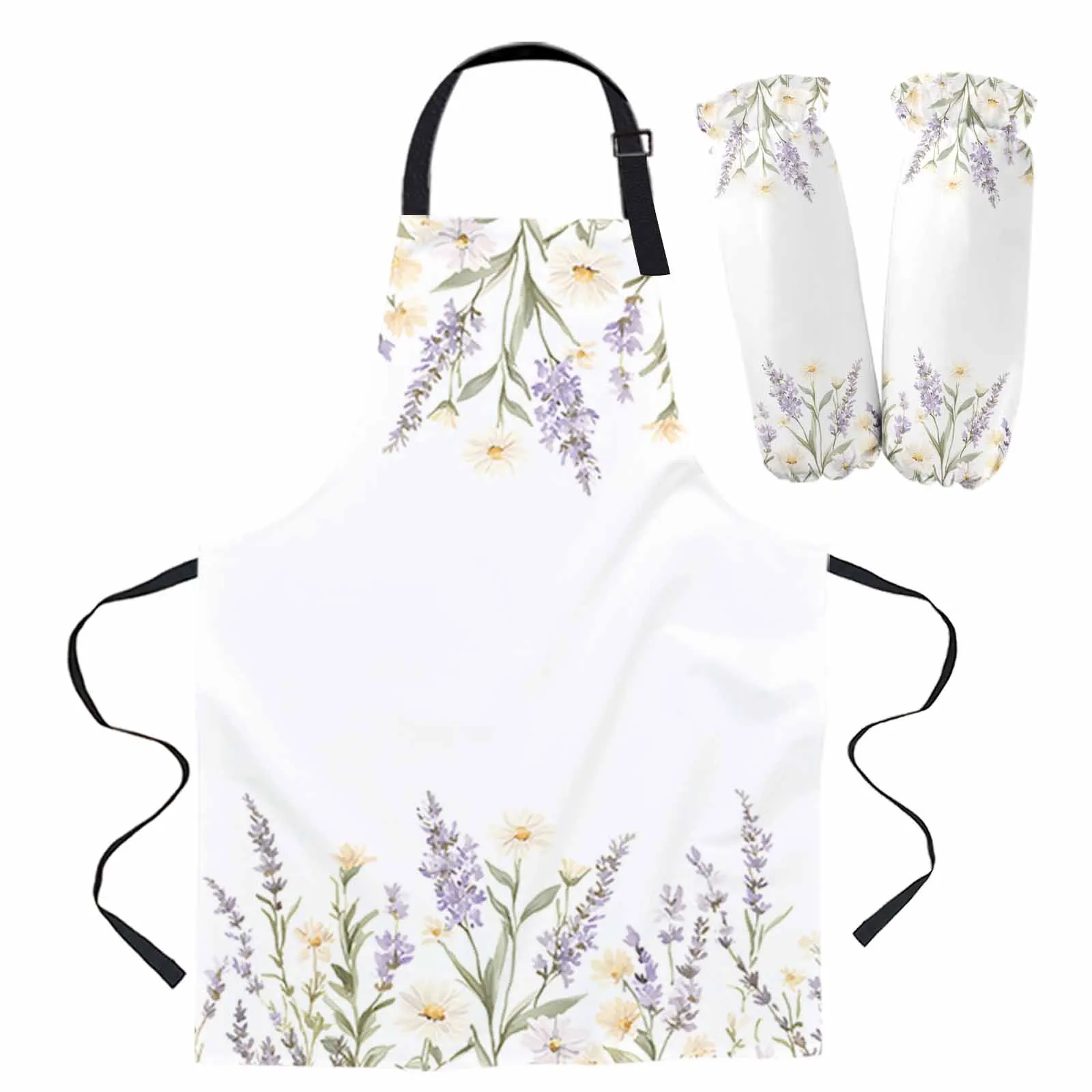 

Весенний фартук с фиолетовым цветком, кухонные аксессуары для выпечки, фартуки для домашнего приготовления пищи для мужчин и женщин