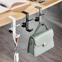 Adjustable Desk Edge Hook Aluminum Alloy Desk Clamping Hanger Punch-free Headset Organizer Backpack Storage Hanging Hook Holder