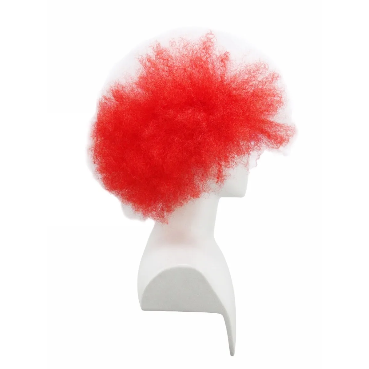 Red White Blue Fluffy Afro Wig, Synthetic Hair for France Football Fans and Sports Event Celebrations