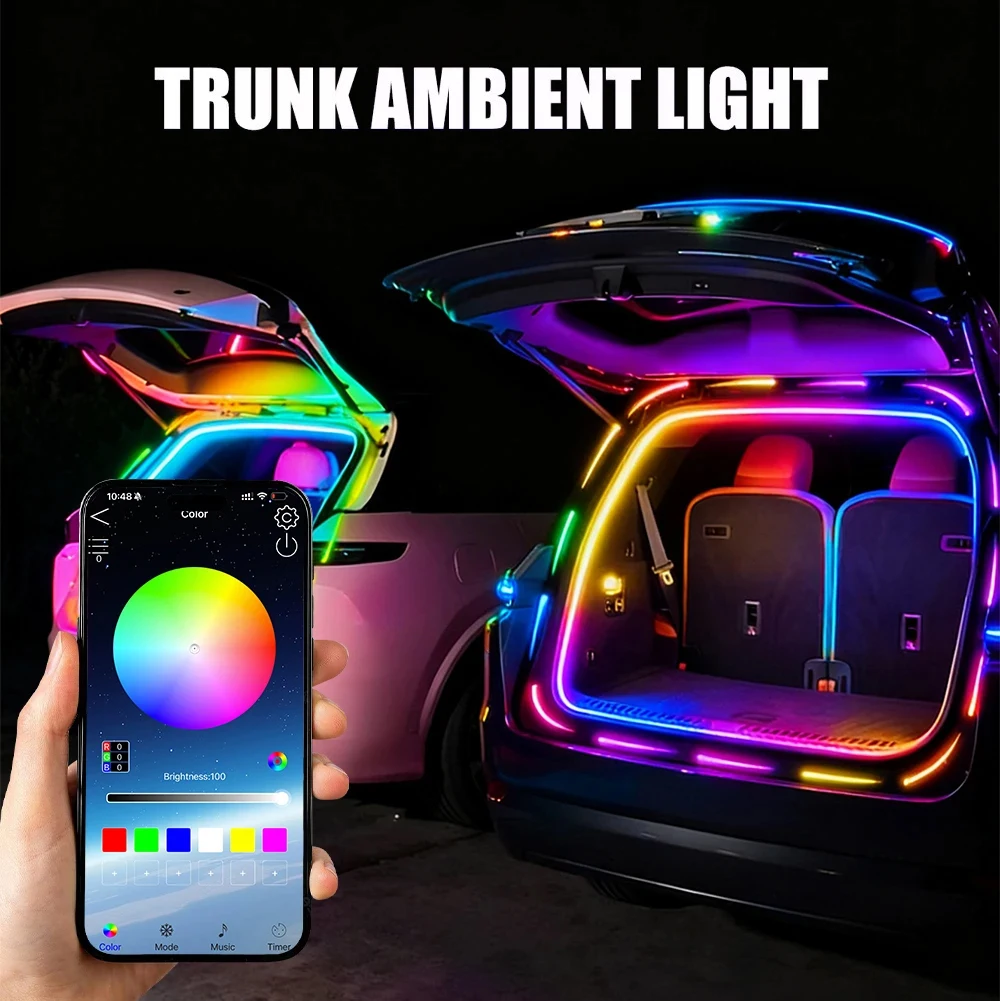 

New General Motors trunk and trunk lights with colorful RGB decorative lights controlled by APP LED ambient lights