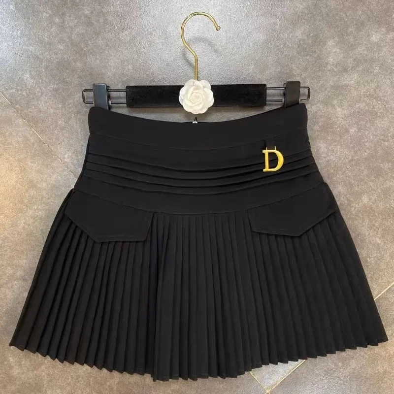 2025 Autumn Winter New Girl's Velvet D Shape Pleated Skirt Fluffy A Line Children's Stylish Skirt