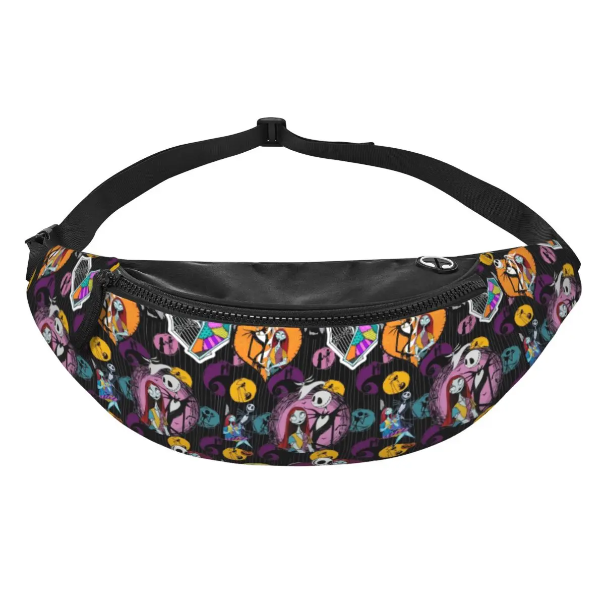 

Custom Jack Anime S-Skellingtones Fanny Pack Women Men Crossbody Waist Bag for Running Phone Money Pouch