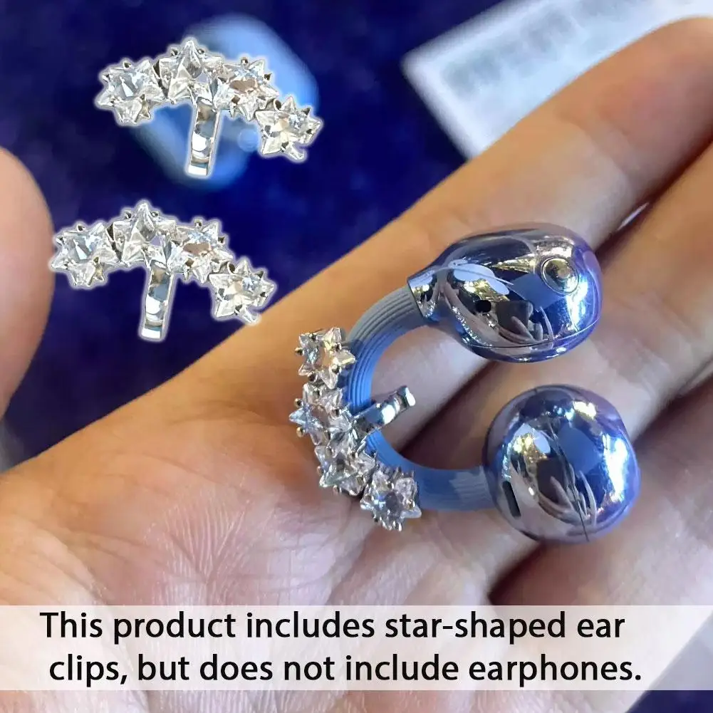 2PCS Little Star Kopfhörer Strass Schnalle Abnehmbare Bluetooth Headset Clip Exquisite DIY Dekoration Kopfhörer Zubehör