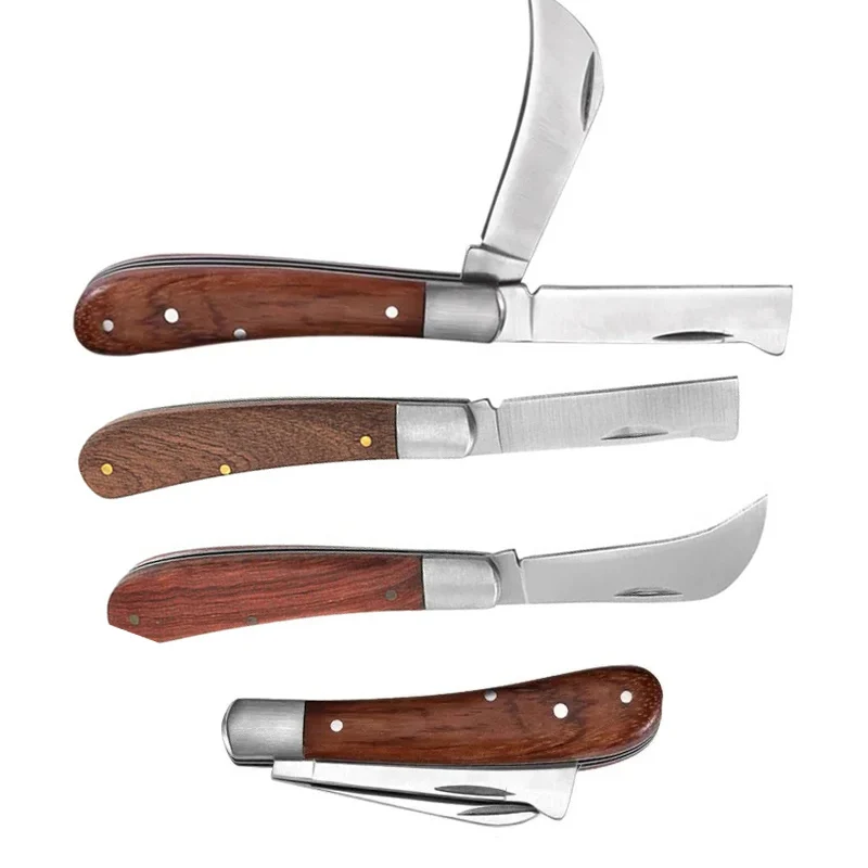 Garden Grafting knife Stainless Steel wood Handle Pruning Knife  Grafting Tape Fruit Trees tools Gardening Grafting Tool