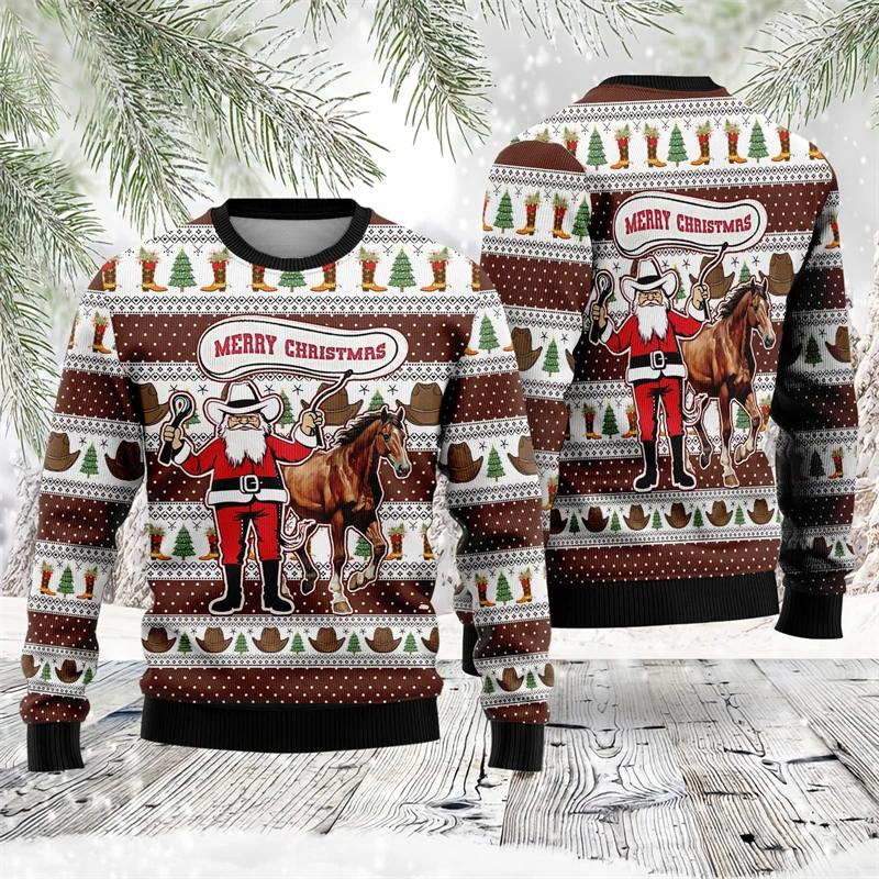 Autumn Cowboy Cosplay Sweatshirt For Men Clothing Vintage 3D Print Streetwear Fashion Casual Women Xmas Sweater Boy Pullovers