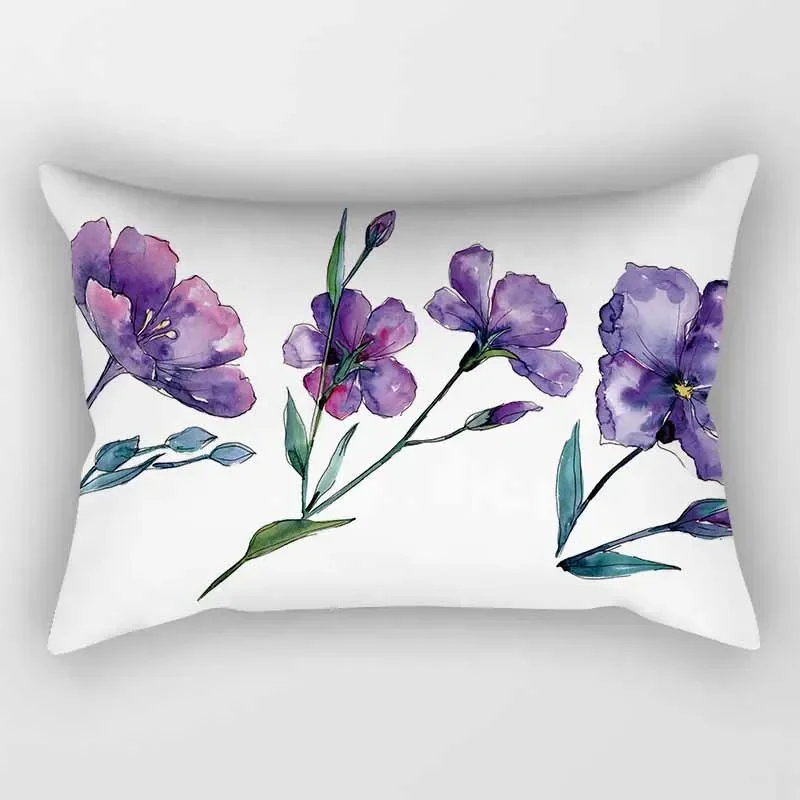 Tropical Flower Plant Bed Pillowcase Travel Bedroom Rectangular Small