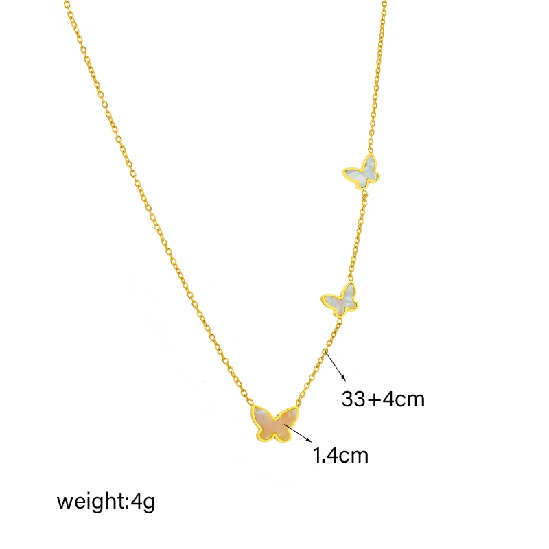 DIEYURO 316L Stainless Steel Butterfly Pendant Necklace For Women Girl New Trend Clavicle Chain Non-fading Jewelry Gifts Collier